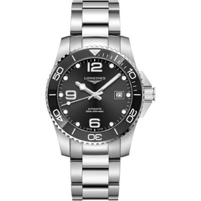 Longines Conquest Serie Automatisch Mechanisch Uurwerk Dagweergave Horloge 41 Mm Zwarte Wijzerplaat Keramische Stalen Kast Herenhorloges L3.781.4.56.6 Regular Watch Box,Black Dial black