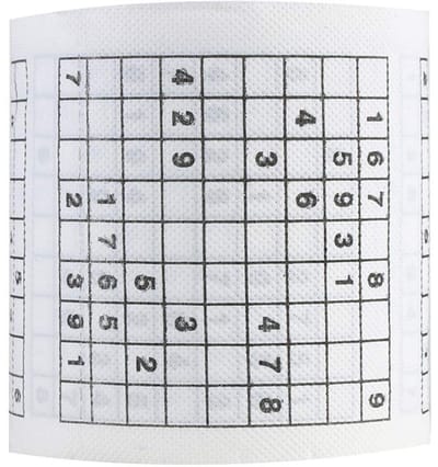 Dailygoods- Toiletpapier Grappige Sudoku - Houtpulp - 1 rol - Comfortabel afvegen - Geen geur - Delicaat en flexibel - Grappig Toiletpapier