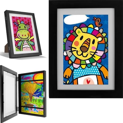 SVN® Wissellijst Kindertekening - Fotolijst - Luxe fotolijst voor kindertekeningen - Zwart - ‎ 36cm x 27cm x 3cm
