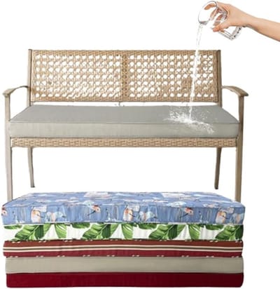Bankkussen Buiten - Tuinkussen Waterdicht - Comfortabel Zitten - Anti-Slip Bevestiging - 150 x 30 x 8 cm - Grijs