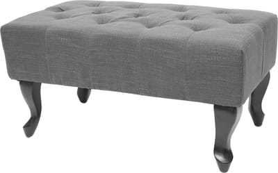 Poef Chesterfield, poef poef, waterafstotende stof/textiel 39x77x47cm ~ donkergrijs