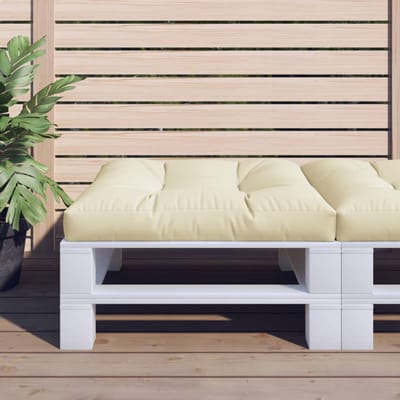 vidaXL - Palletkussen - 70x70x12 - cm - stof - crèmekleurig
