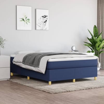 vidaXL - Boxspring - bed - stof - blauw - 140x190 - cm