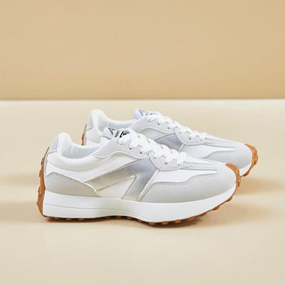 Nieuwe sportschoenen voor dames voor de lente en zomer, smalle taille, veelzijdig, hardloopschoenen, casual schoenen met dikke zool, ademende 'dad shoes'. 39 zilver