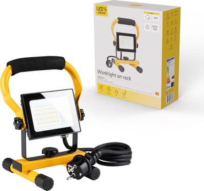 LED's Work Bouwlamp 2000 - Verstelbare beugel - Waterdicht IP65 - Zwart geel - Bouwlampen - Bouw lamp