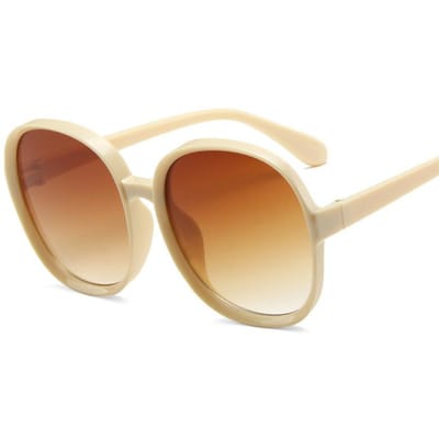 Lunettes de Soleil Luxe Classiques Grande Monture Femmes Marque Designer Mode Plastique Vintage Rondes Dégradées Lunettes de Soleil Uv400 Lunetterie