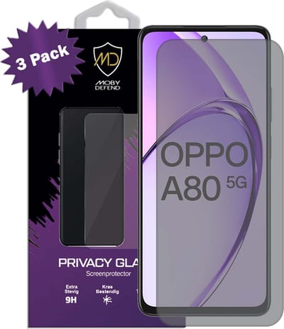 3-Pack MobyDefend Screenprotectors - Geschikt voor Oppo A80 5G - Matte Privacy Glass Screensavers