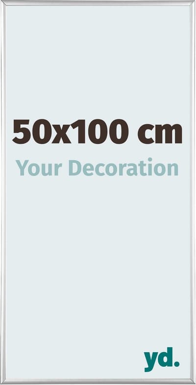 Your Decoration - Fotolijst 50x100 cm - Aluminium - Zilver Hoogglans - Kent