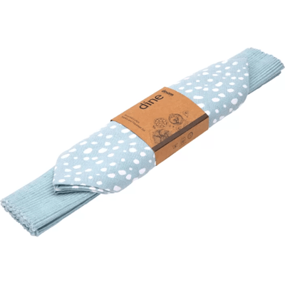 Dexam Sintra placemat- en servettenset gestippeld 100% katoen eendenei blauw