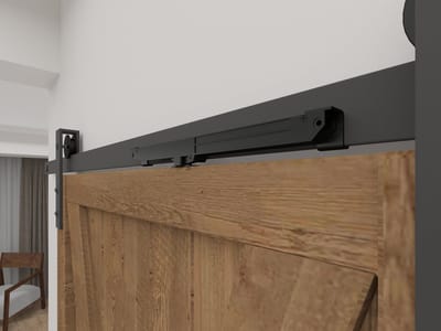 Barnwood Originals Modern Bovenop - Schuifdeursysteem - Complete set inclusief Softclose systeem -200cm rail - Zwart - Industrieel - Staal