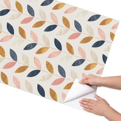 Coloray Meubel Wrap Folie - Beige Meubelfolie - 75x150 cm - Meubel Wrap Folie Bladpatroon - Plakfolie Meubels - Scandinavisch Meubelfolie - Decoratiefolie Zelfklevend - Slaapkamer decoratie - Achtergronden en patronen