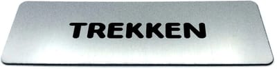 Deurbordje RVS-Look met tekst trekken - Ronde letter - Formaat 150 mm x 50 mm x 1,6 mm - Zelfklevend | Geborstelde RVS-look toplaag | Gratis Verzending | Decoporta