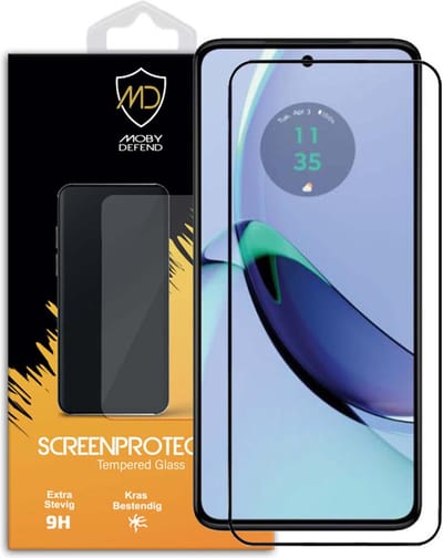 MobyDefend Screenprotector - Geschikt voor Motorola Moto G84 - Screensaver Met Zwarte Randen - Gehard Glas