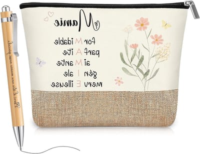 Cadeausets voor Oma met Make-Uptasje, Balpen en Houten Boekenlegger - Perfect Cadeau voor Verjaardag, Kerst of Pensioen