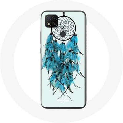 Xiaomi Redmi 9C hoesje Dream Catcher blauw witte achtergrond