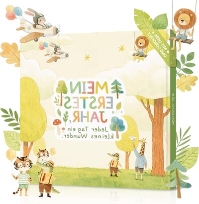 Babyalbum in Geel voor Herinneringen, Met Ruimte voor Foto's en Persoonlijke Notities