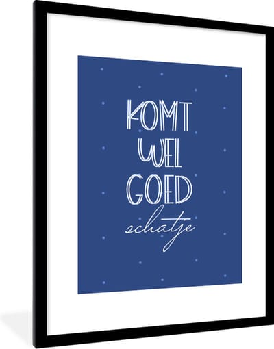 Fotolijst incl. Poster - Beterschap - Spreuken - Liefde - 60x80 cm - Posterlijst