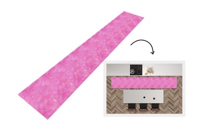 Keukenloper - Loper keuken - Waterverf - Roze - Patronen - 300x50 cm - Keukenloper vinyl