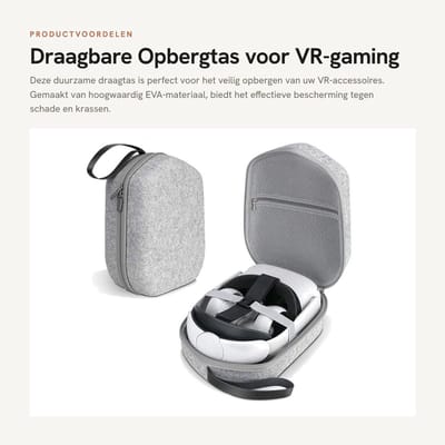 Dailygoods- VR-Draagtas Duurzaam Materiaal - Opbergtas - Multifunctionele Organizer - Interne Padding - Bescherming tegen Schade - Vr-tas