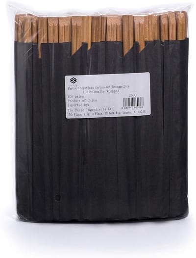 Eetstokjes verkoold 24 cm | duurzaam bamboe | afzonderlijk verpakt | Japanse hashi | Ohashi (1 verpakking)