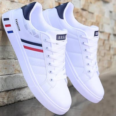 Skateschoenen Voor Heren Flats Sportschoenen Zapatillas Hombre Lichtgewicht Comfortabel Leer Mode Schoenen Mannelijke Sneakers 47 48 39 white