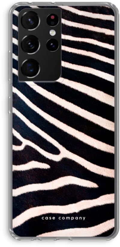 Hoesje geschikt voor Samsung Galaxy S21 Ultra hoesje - Zebra - Soft Cover Telefoonhoesje - Bescherming aan alle Kanten en Schermrand