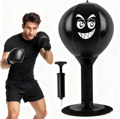 SnelShoppen - Punchingball Desk met Zuignap en Pomp, Stressverlichting, Punching Bag voor Kantoor, Thuiswerkplek, Inflatable Tafel, Anti-Stress Speelg