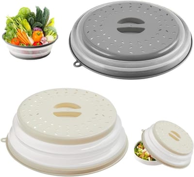 Vouwbare Magnetron Deksel Set van 2 - Spatbescherming voor Magnetron, Geschikt voor Fruit en Groenten, Makkelijk Schoon te Maken