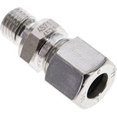 10L & M12x1.5 RVS Rechte Snijringkoppeling Buitendraad 315bar FKM ISO 8434-1