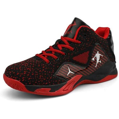 Hoge Kwaliteit Basketbalschoenen Heren Sneakers Jongens Basketbalschoenen Herfst Hoge Top Anti-Slip Buitensport Schoenen Trainer Vrouwen Zomer 43 rood