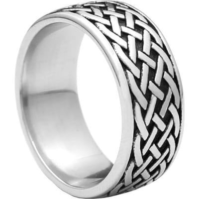 Mode Vintage Keltische Knoop Ringen Voor Mannen Vrouwen Roestvrij Staal Viking Amulet Ring Noordse Amulet Sieraden Cadeaus Dropshipping 12 white