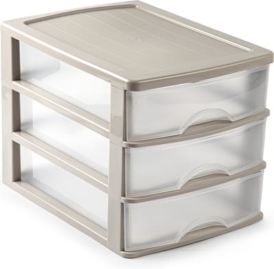 Plasticforte Ladeblok - taupe - 3 lades - L35,5xB27xH26 - bureau organizer
