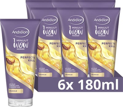Andrélon 1 Minuut WOW Masker - Perfecte Krul - verrijkt met arganolie - 6 x 180 ml