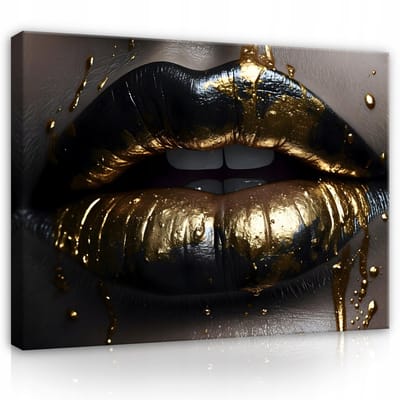 WALLARENA - Canvas schilderij - 100x70 cm - afbeelding van een vrouw met een gezicht en lippen voor de slaapkamer of woonkamer