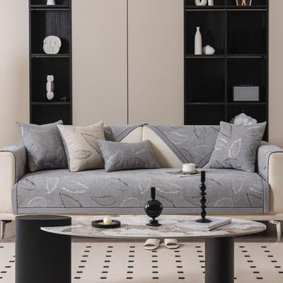 Coussins de Canapé Luxe Léger et Haut de Gamme, Nouvelle Housse Spéciale pour Canapé en Cuir Quatre Saisons, Tissu de Housse Antidérapant Serviette 70*70cm