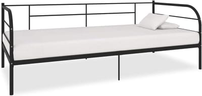 Bedframe Zwart Metaal - Slaapbank Bedframe - Ruimte Besparen - Multifunctioneel Bank Bed - 90 x 200 cm - Zwart