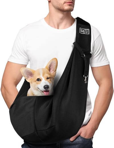 Draagtas voor Honden en Katten, Omkeerbare Handsfree Puppy Draagtas voor Kleine en Middelgrote Huisdieren, Zachte en Comfortabele Schoudertas voor Wandelen, Reizen en Winkelen