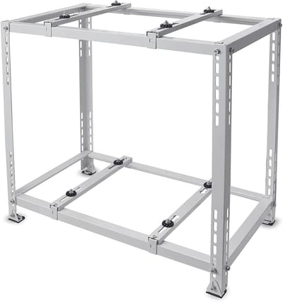 Airco Buitenunit - Vloerhouder Condensator - Apparaat Beschermen - Dubbellaags Staal - Verstelbaar Frame - Zilverkleurig