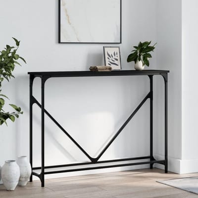 Haltafel - Bijzettafel - Entree Decoratie - Verstelbare poten - 102 cm - Zwart