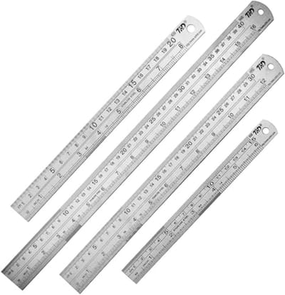 Stalen linialen 4-delige set 6 8 12 16 inch met diepe en duidelijke schaal
