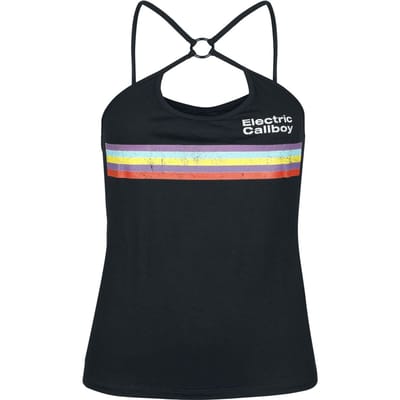 Electric Callboy Top - Stripe - L tot 4XL - voor Vrouwen - zwart