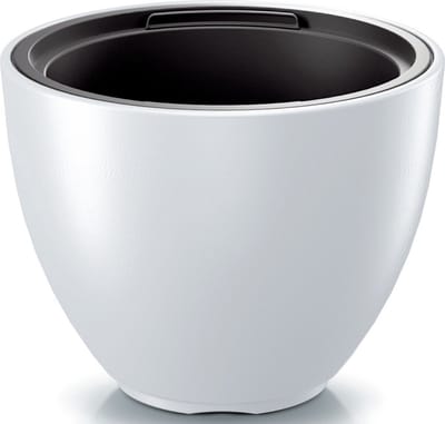 Prosperplast Plantenpot/bloempot Sevilla - buiten/binnen - kunststof - wit - D39 x H30 cm - met binnenpot