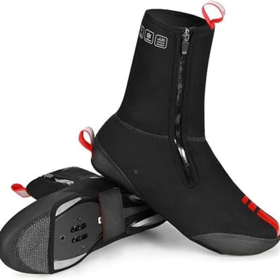 Famanu – Fiets-overschoenen - winter - racefiets - overschoenen - thermische bescherming tegen kou - waterdicht - met reflecterende strepen - voor heren en dames