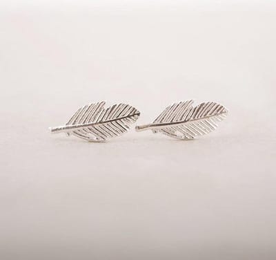Oorbellen Leaf zilver