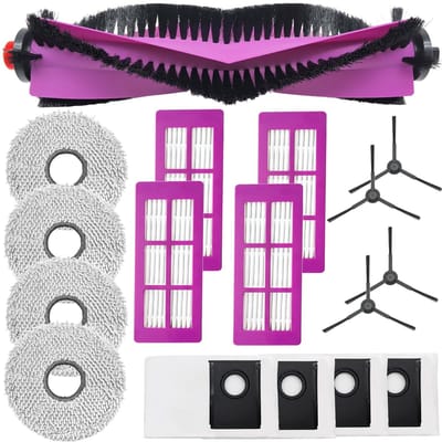 Dailygoods- Robotstofzuiger Accessoires - 1 Hoofdborstel - 4 Stofzakken - 4 Reinigingsdoeken - 4 Filters - 4 Zijborstels - HEPA-filter met 99,97% efficiëntie - Stofzuigeraccessoires