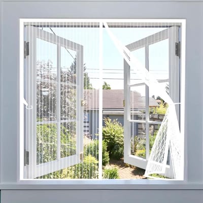 Magnetische Hordeur - Vliegengordijn Hor - Insecten Buiten - Zonder Boren - 124x201cm - Wit