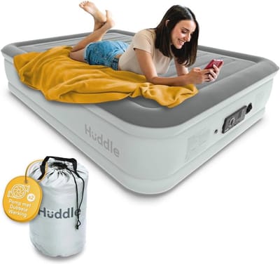 Luxe King Luchtbed met Ingebouwde Pomp - Comfortabele Opblaasbare Matras voor Gasten en Kamperen - Snelle Opblaasfunctie en Diverse Comfortinstellingen