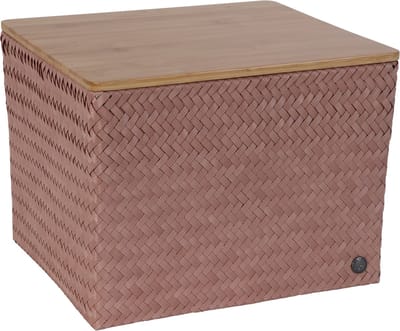 Handed By - Opbergmand met deksel - Mand - Speelgoedmand - Woonkamer - Kinderkamer - Babykamer - Top Fit Large 30 -- koperroze - copper blush
