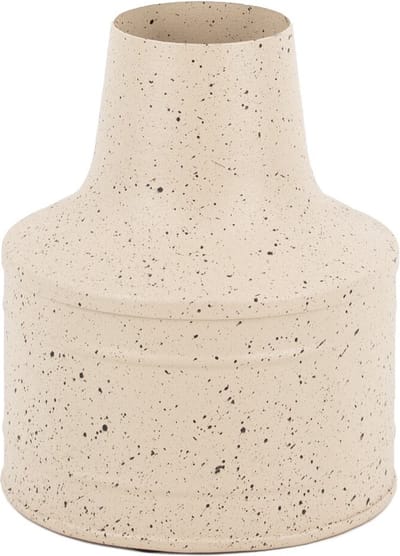 HomeBound by KY | Metalen vaas zand dots | 6,5x14x17cm | bloemenvaas metaal