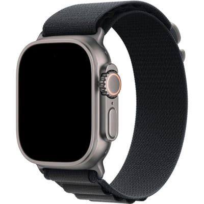 2+1 | Apple Watch Bandje Alpine - Nylon - Zwart - Zilver